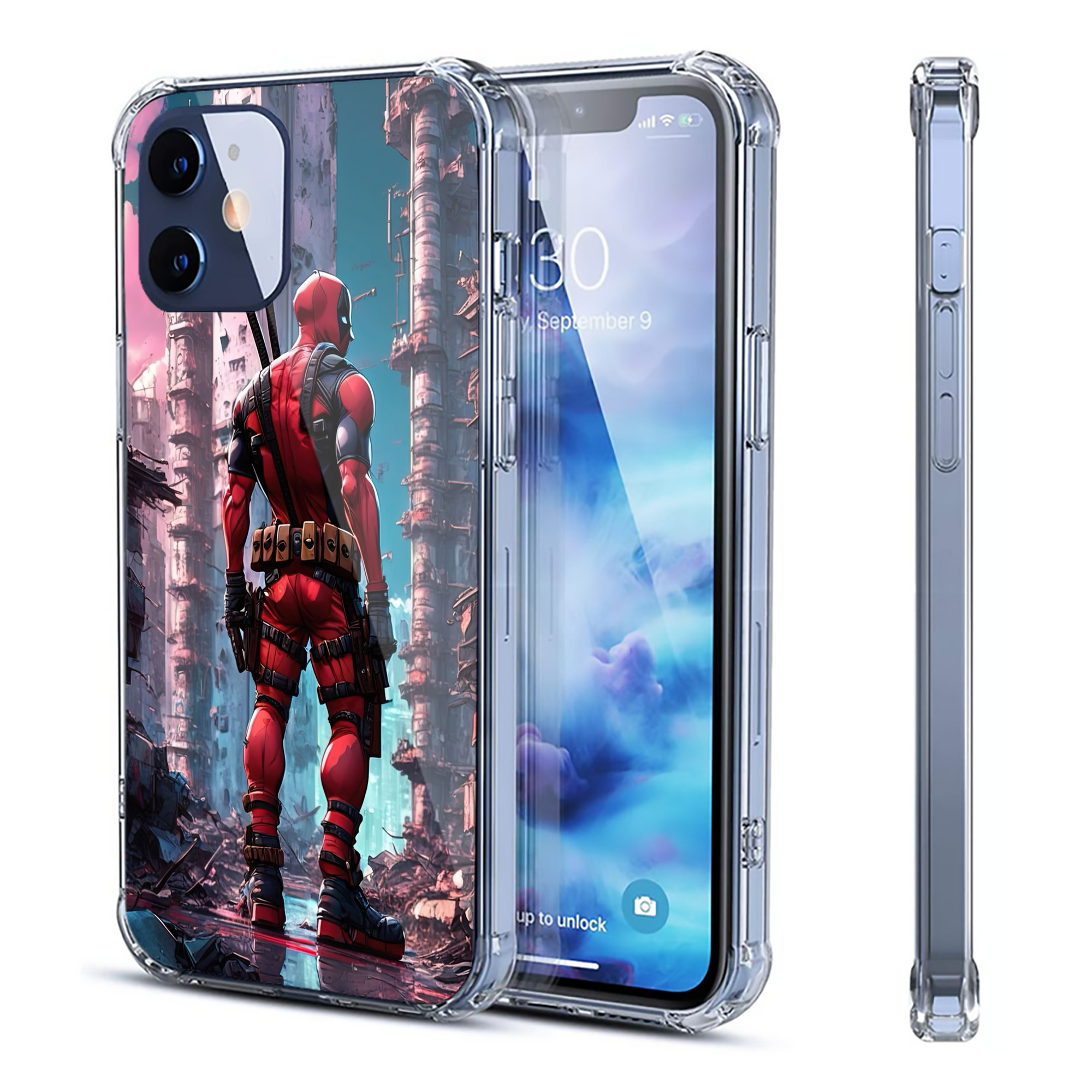（画像用） Deadpool デッドプール 【iPhone 12シリーズ対応】透明スマホケース（クリアソフトケース）